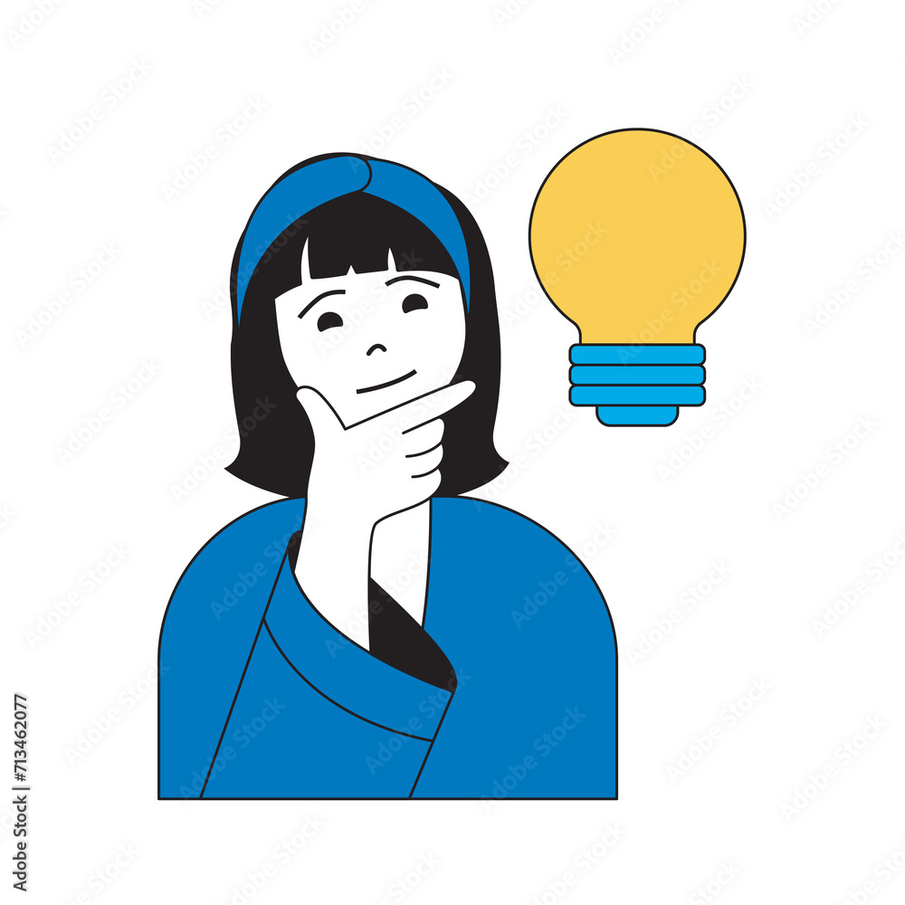 Leinwandbilder science laboratory concept with cartoon people in flat design for web. scientist thinking and brains