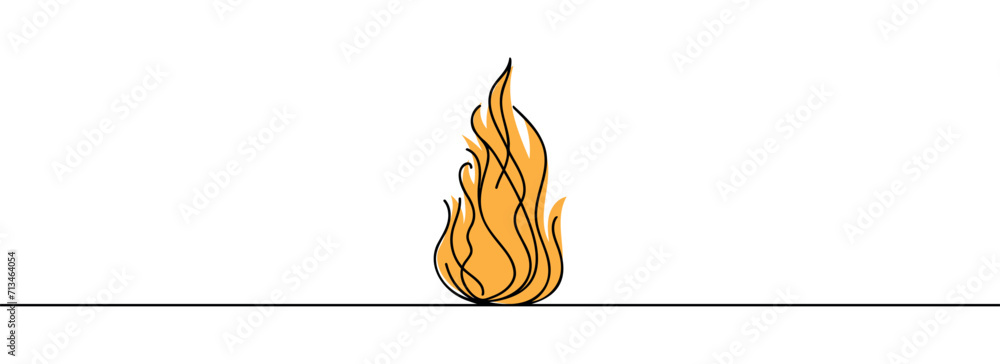 Poster continuous line of fire. one line