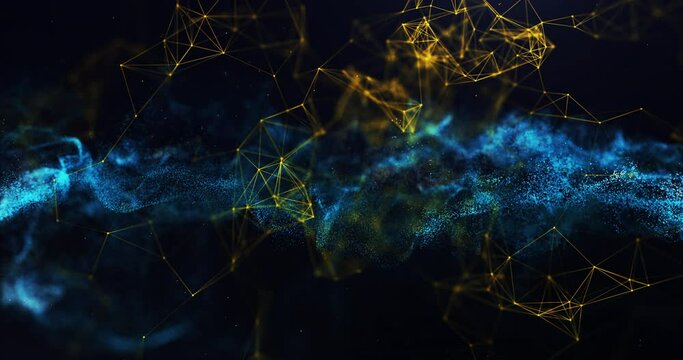 Plexus Particles Background. Futuristic Digital Plexus Particles and Dust Background.