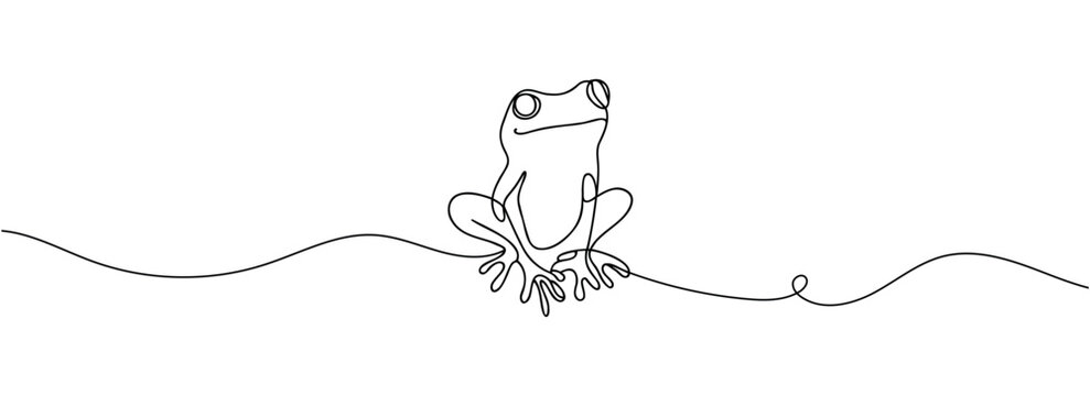 the frog is drawn as a continuous one line.