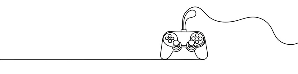 Obraz premium The game joystick is drawn in one continuous line.