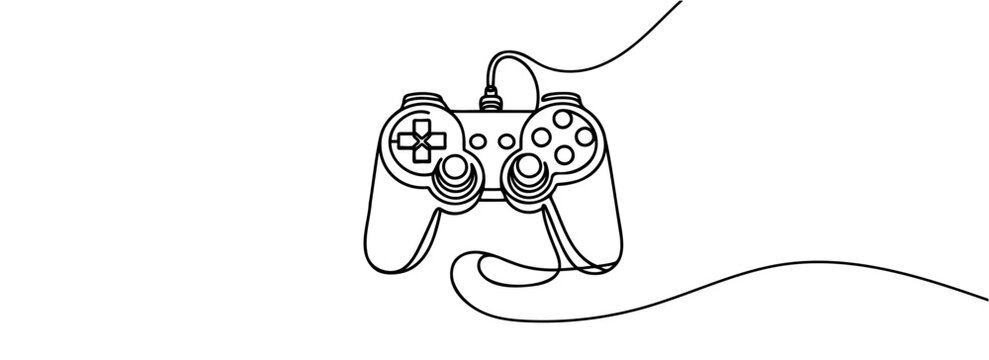The game joystick is drawn in one continuous line.