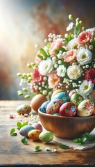 Obraz na płótnie Canvas Colorful Easter eggs. Generative AI