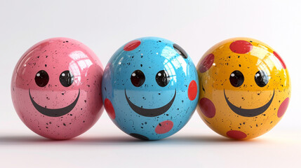 the most fun and colorfuld 3D bowling balls there is. with withe background 
