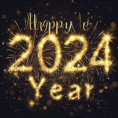 Happy New Year Celebration 2024 Spark ai generative image