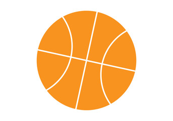 Icono de pelota de baloncesto en fondo blanco. - obrazy, fototapety, plakaty
