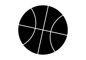 Icono de pelota de baloncesto en fondo blanco. - obrazy, fototapety, plakaty