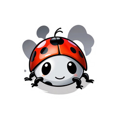 Fototapeta premium Lively Ladybug Loveliness Sticker: Tiny and Adorable Ladybug with Playful Spots, a Whimsical Touch to Bring Luck and Charm to Your Gadgets, Notebooks, and Everyday Items, generative ai