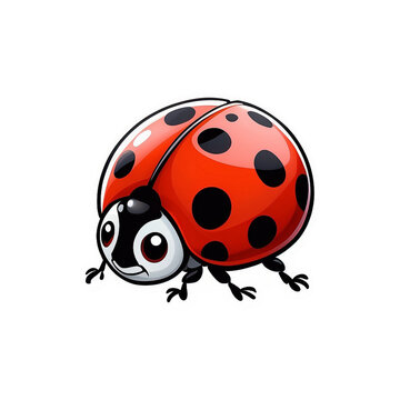 Lively Ladybug Loveliness Sticker: Tiny and Adorable Ladybug with Playful Spots, a Whimsical Touch to Bring Luck and Charm to Your Gadgets, Notebooks, and Everyday Items, generative ai