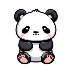 cute panda sticker png, generative ai