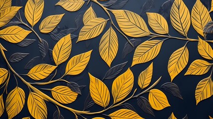 seamless background picture with leaf pattern, leaves, trees, tree branches