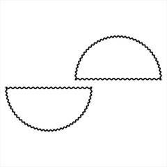 Zig zag edge circle shape collection. Jagged circle elements set. Black graphic design elements for decoration, banner, poster, template, sticker, badge. Vector