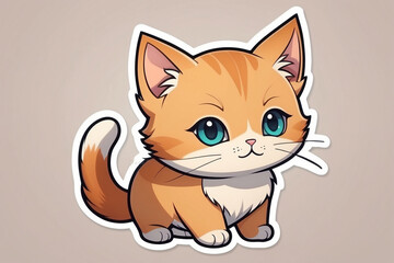 Obraz premium cute chibi sticker icon cat