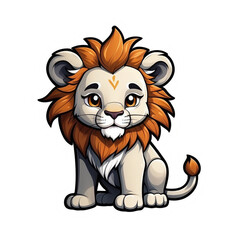 Lively Little Lion Cub Sticker: Adorable Baby Lion with a Playful Mane and Endearing Roar, a Charming Addition to Personalize Your Devices and Infuse a Roaring Cute Vibe, generative ai