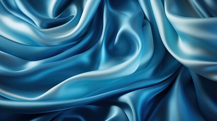 Sensual Sky Silk: The Gentle Drape of Blue Satin Fabric Creates a Soft and Smooth Wallpaper, Emanating Elegance