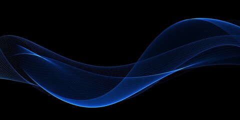 Abstract wave line technology background with blue light digital effect corporate concept