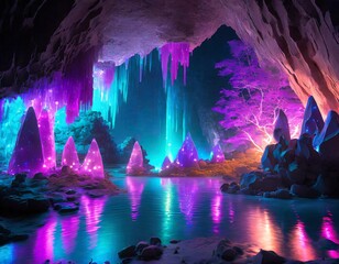 Crystal Cave. Inner Earth. Tree of Life
