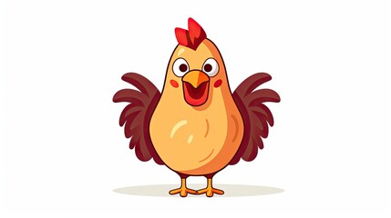 cartoon chicken on a white background.