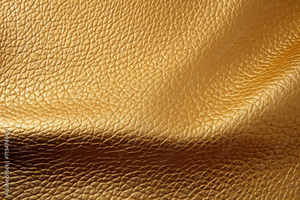 Poster a close up view of a gold leather textured material with a black stripe on the bottom of the image.