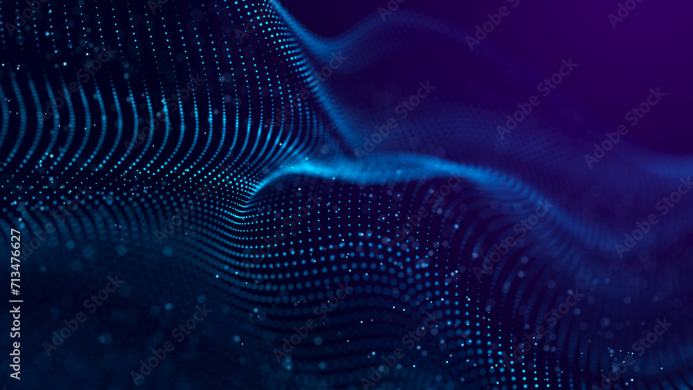 Poster abstract polygonal space. low poly 3d wire. artificial intelligence. 3d rendering.