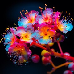 Acacia Flower neon Color AI Generated pictures