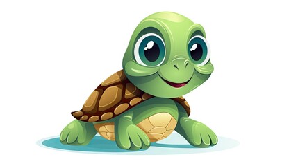Fototapeta premium cartoon turtle on a white background.