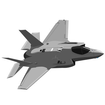 F-35A Side Bank Vector Drawing - For Patches, Posters and Other Merchandise