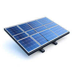 Close-up of solar panel cells with sunlight isolated on white background, detailed, png

