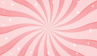Candy color sunburst background. Abstract pink cream sunbeams design wallpaper. Colorful spinning lines for template, banner, poster, flyer. Vector backdrop