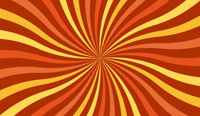 Groovy retro swirl burst background. Vector illustration