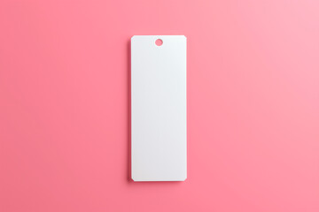 Minimalist Elegance: Single White Bookmark on Flat Pink Background