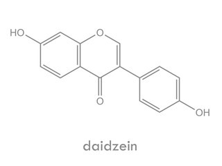 Daidzein structure. Isoflavone found in soybean and other legumes.