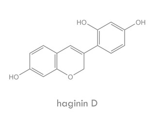 Haginin D structure. Molecule of isoflavan (flavonoid).
