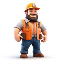 man fat. 3d character builder mechanic illustration on white background Builder, Electrician, Designer, Pipeterworker