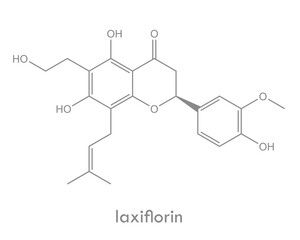Laxiflorin structure. Molecule of flavanone found in plants.