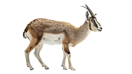 Graceful Antelope Standing on White Background