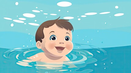 pure delight of baby swimming close-ups.