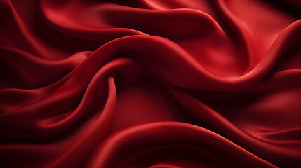 Luxury silk cloth with elegant red color  with ripples