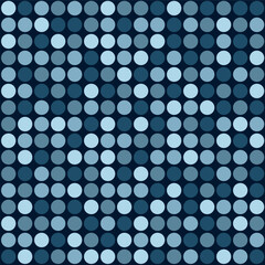 Vector seamless pattern with circles. Geometric background in blue shades	