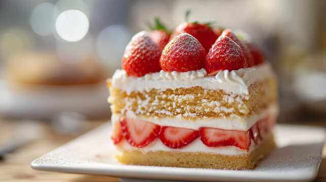 freshly baked strawberry shortcake pastry