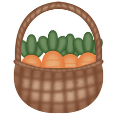 Cute gnome and carrot