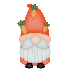 Cute gnome and carrot