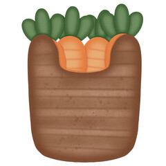 Cute gnome and carrot