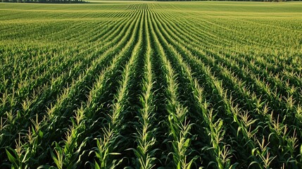 Green corn field farming