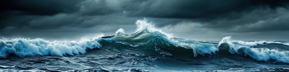 Les vagues sont des forces de la nature qui peuvent être dangereuses et imprévisibles - obrazy, fototapety, plakaty