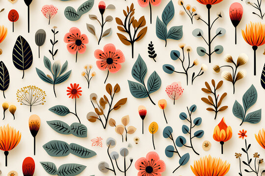 Colorful Flower Flowers Design  in the Style of Michael Deforge, Henri Matisse, Isolated Figures, Abstract Landscape, Spontaneous Marks, Decorative Borders, Rustic Texture on generative AI 