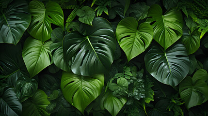 Green leaf in a tropical area