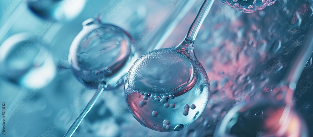 Poster A Liquid Nitrogen Bank Containing Sperm and Eggs Samples ivf in vitro fertilization egg freezing. Copy space image. Place for adding text or design