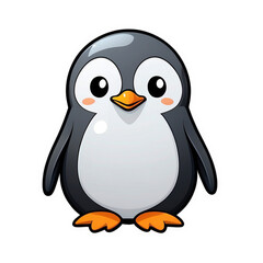 Naklejka premium Cheerful Penguin Charm Sticker: Adorable Penguin with a Happy Waddle and Playful Demeanor, generative ai