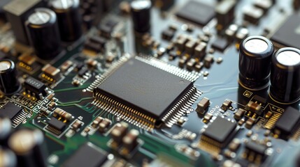 Fototapeta na wymiar processor chip on a computer